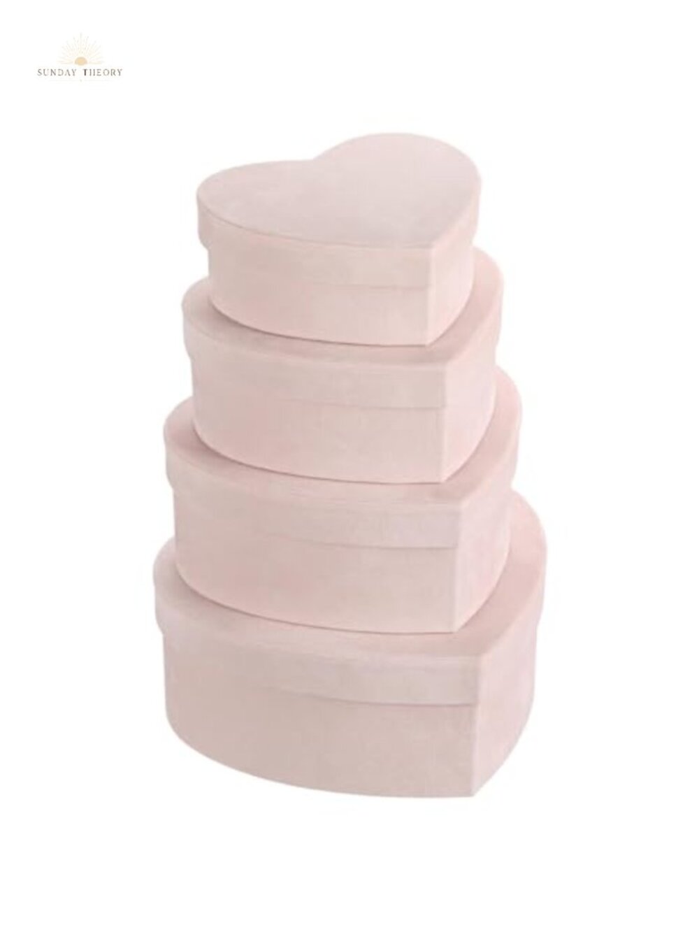 Heart Shaped Velvet Gift Boxes with Lids Set of 4 by GnFlus